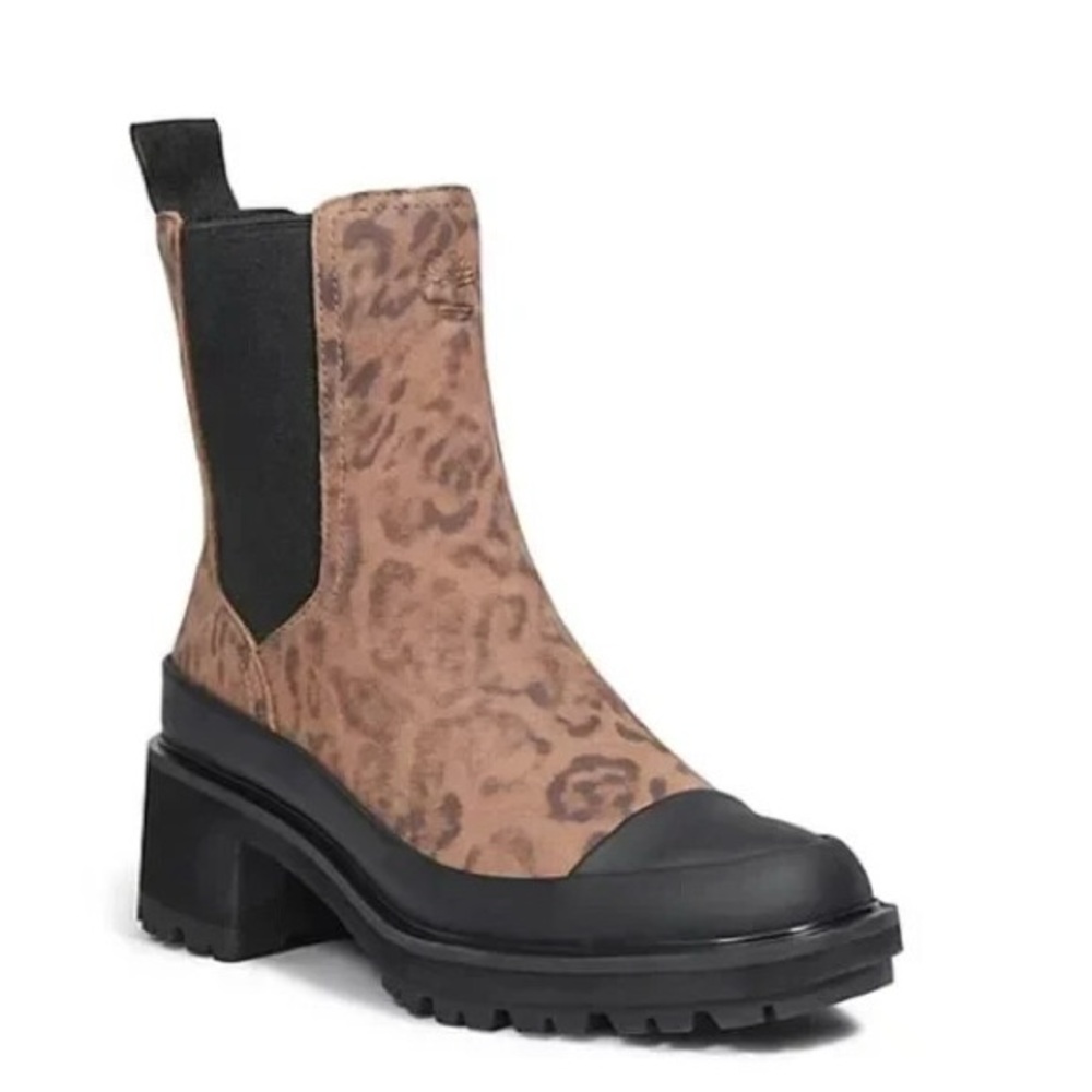 Timberland Womens Kori Park 2.0 Brown Leopard Print Chelsea Boots size 6.5